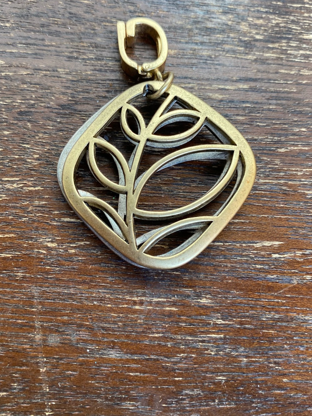 Premier Designs Gold-Tone Openwork Leaf Pendant Charm